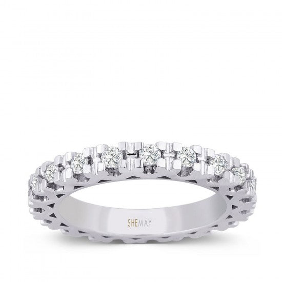 Халка бяло злато с диаманти 0.77